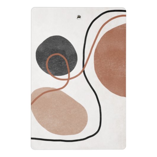 Abstrakte Freeform-Formen - braun und schwarz Mini Klemmbrett (Rückseite)