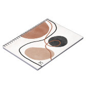 Abstrakte Freeform-Formen - braun und schwarz Notizblock (Linke Seite)