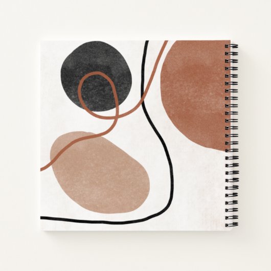 Abstrakte Freeform-Formen - braun und schwarz Notizblock (Rückseite)
