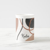 Abstrakte Freeform-Formen - braun und schwarz Porzellantasse (Vorderseite)