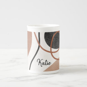 Abstrakte Freeform-Formen - braun und schwarz Porzellantasse