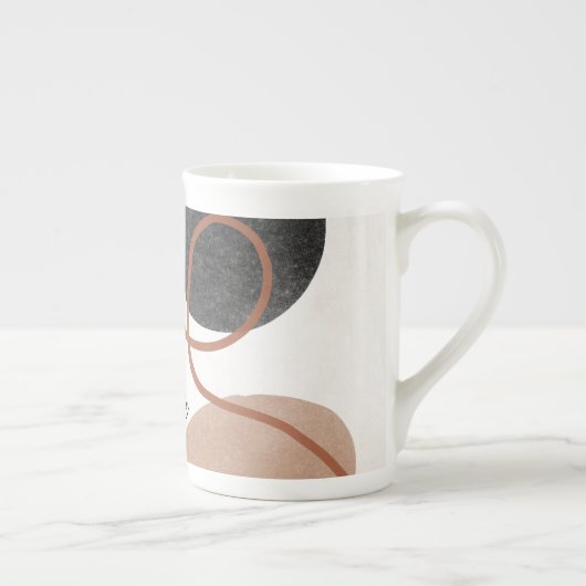 Abstrakte Freeform-Formen - braun und schwarz Porzellantasse (Rechts)