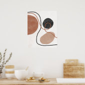 Abstrakte Freeform-Formen - braun und schwarz Poster (Küche)