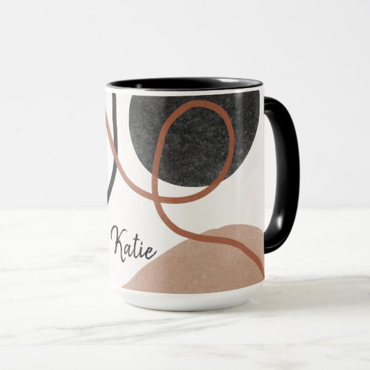 Abstrakte Freeform-Formen - braun und schwarz Tasse (VorderseiteRechts)