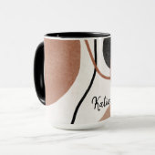 Abstrakte Freeform-Formen - braun und schwarz Tasse (Vorderseite Links)