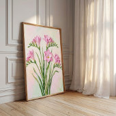 Abstrakte Freesien-Wandkunst - Rosa Farbschema - R Poster