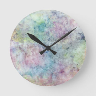 abstrakte freie Hand, die vom Watercolor zeichnet Runde Wanduhr
