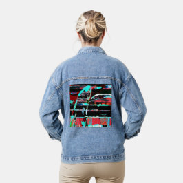 Abstrakte Freiheit – Maßgeschneiderte Damen-Denimj Jeansjacke