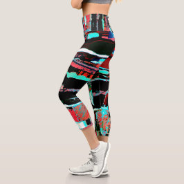 Abstrakte Freiheit – Maßgeschneiderte Yoga-Capris Capri Leggings