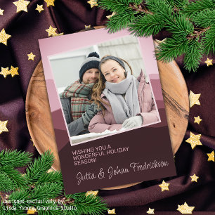 Abstrakte Frohe Festtage mit Charme in Rosa Postkarte