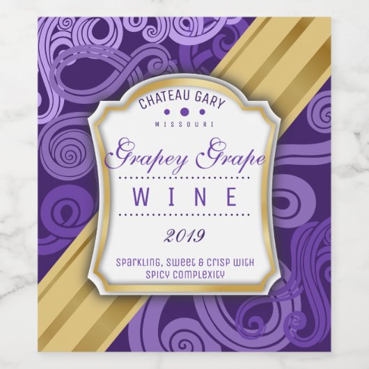 Abstrakte Fruchtzuckeressig mit eigener Farbe Weinetikett (Einzelnes Label)