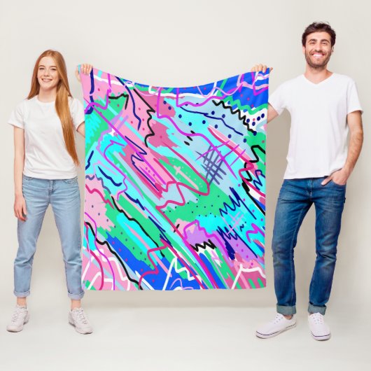 Abstrakte Frühjahrslandschaft Fleecedecke (Beispiel)