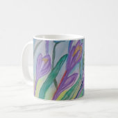 Abstrakte Frühlings-Crocus-Tasse Kaffeetasse (Vorderseite Links)