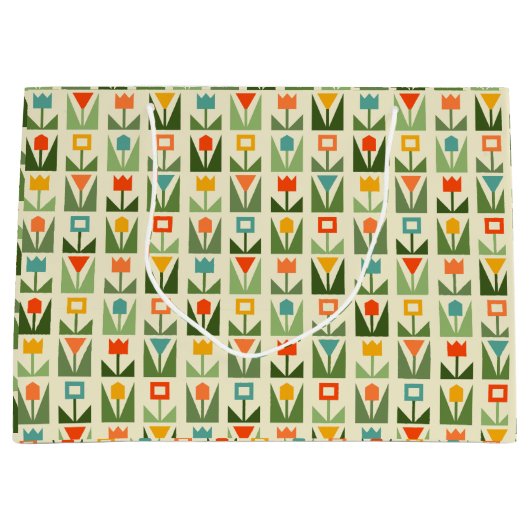 Abstrakte Frühlingsblumen Große Geschenktasche Geschenktüte (Vorderseite)