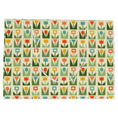 Abstrakte Frühlingsblumen Große Geschenktasche Geschenktüte (Rückseite)