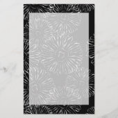 Abstrakte Frühlingsblumen in Schwarz-Weiß Briefpapier (Vorderseite)