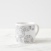 Abstrakte Frühlingsblumen in Schwarz-Weiß Espressotasse (Vorderseite Rechts)
