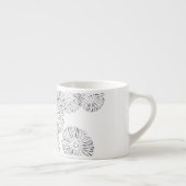 Abstrakte Frühlingsblumen in Schwarz-Weiß Espressotasse (Rechts)