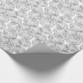 Abstrakte Frühlingsblumen in Schwarz-Weiß Geschenkpapier (Ecke)