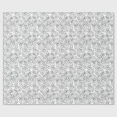 Abstrakte Frühlingsblumen in Schwarz-Weiß Geschenkpapier (Flach)