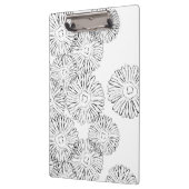 Abstrakte Frühlingsblumen in Schwarz-Weiß Klemmbrett (Links)