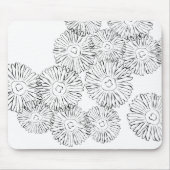 Abstrakte Frühlingsblumen in Schwarz-Weiß Mousepad (Vorne)