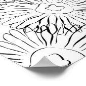 Abstrakte Frühlingsblumen in Schwarz-Weiß Poster (Ecke)