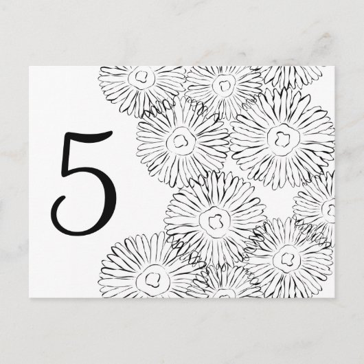 Abstrakte Frühlingsblumen in Schwarz-Weiß Postkarte (Vorderseite)