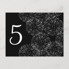 Abstrakte Frühlingsblumen in Schwarz-Weiß Postkarte