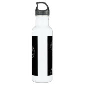 Abstrakte Frühlingsblumen in Schwarz-Weiß Trinkflasche (Rückseite)