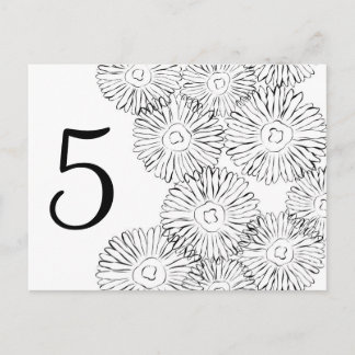 Abstrakte Frühlingsblumen in Schwarzweiß Postkarte