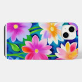 Abstrakte Frühlingsblumen iPhone Hülle (Rückseite (Horizontal))