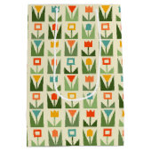 Abstrakte Frühlingsblumen Mittlere Geschenktüte (Rückseite)