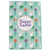 Abstrakte Frühlingsblumen Ostern Mittlere Geschenktüte (Vorderseite)