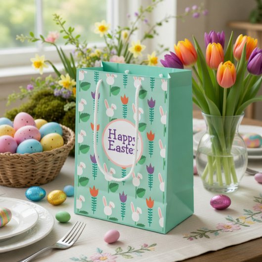 Abstrakte Frühlingsblumen Ostern Mittlere Geschenktüte