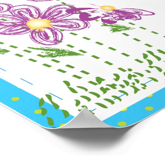 Abstrakte Frühlingsblumen Poster (Ecke)