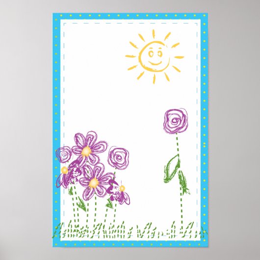 Abstrakte Frühlingsblumen Poster (Vorne)