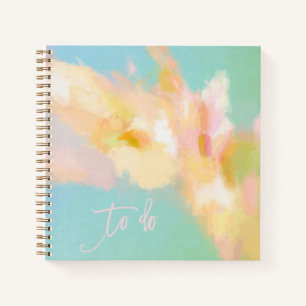 Abstrakte Frühlingsfarbe Aqua und rosa Notebook Notizblock