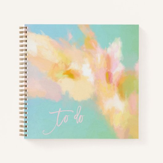 Abstrakte Frühlingsfarbe Aqua und rosa Notebook Notizblock (Vorderseite)