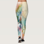 Abstrakte Frühlingsfarben Wirbel Damenmode  Leggings (Rückseite)