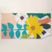 Abstrakte Frühlingsflorale Moderne Strandtuch (Vorderseite)