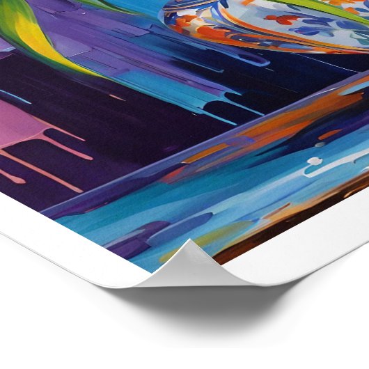 Abstrakte Frühlingsflorentücher Poster (Ecke)