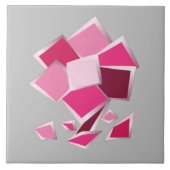 Abstrakte Fuchsie-Blume Fliese (Vorderseite)