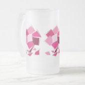 Abstrakte Fuchsie-Blume Mattglas Bierglas (Vorderseite Links)