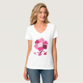 Abstrakte Fuchsie-Blume T-Shirt (Vorderseite Vollansicht)