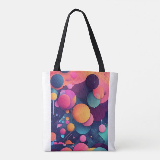 "Abstrakte Fun Colorful Cartoon Pattern Bag" Tasche (Rückseite)