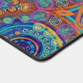 Abstrakte Fun farbenfrohe Muster Blau Moderne Schreibtischunterlage (Ecke)