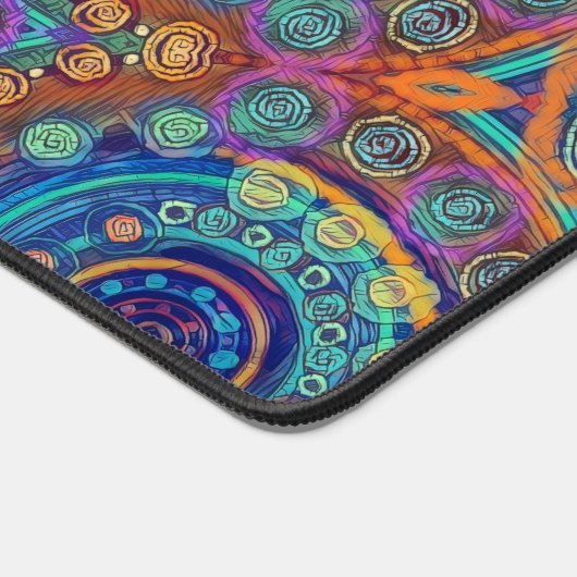 Abstrakte Fun farbenfrohe Muster Blau Moderne Schreibtischunterlage (Ecke)