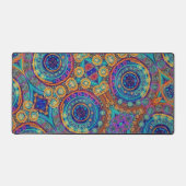 Abstrakte Fun farbenfrohe Muster Blau Moderne Schreibtischunterlage (Vorderseite)