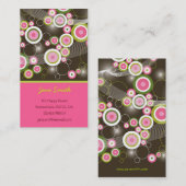 Abstrakte Fun Retro Funky Pink Circles Visitenkart Visitenkarte (Vorne/Hinten)